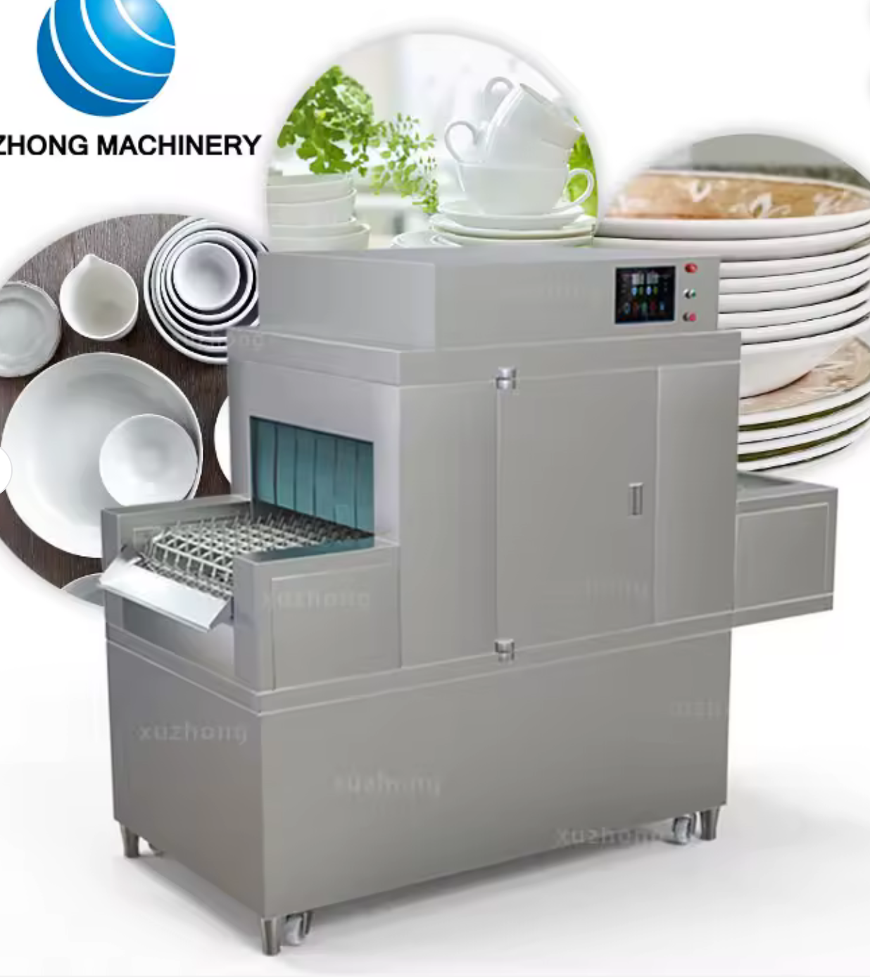 Professional Restaurant Automatic Rack Conveyor Dishwasher Hotel Kitchen Equipment Commercial Basket Conveyor Type Dishwasher